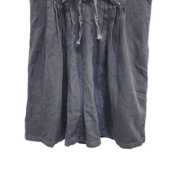 Womens Black Sleeveless Pleated overalls Shorts Tie Front Back Zip Size S - Picture 5 of 12